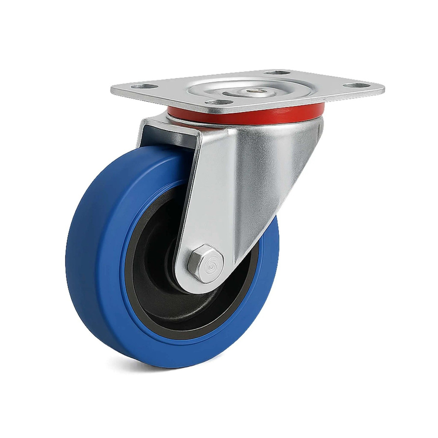 Wiltec Lenkrolle ohne Bremse in Blau mit 100 mm Durchmesser und 150 kg Tragkraft - Bild 2