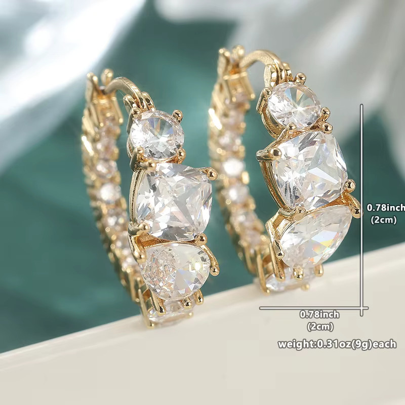 Creolen Gold, Zirkonia, Damen - Bild 3