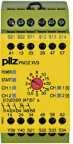 Pilz Sicherheitsschaltgerät PNOZ XV3 30/24VDC 3n/o 2n/o t, Farbe: Gelb, B/T/H: 45 x 121 x 87 mm - Bild 1