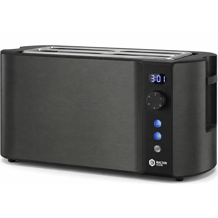 Balter Toaster TS-04-LCD Langschlitz in Grau mit Digitalanzeige und Edelstahlgehäuse - Bild 2