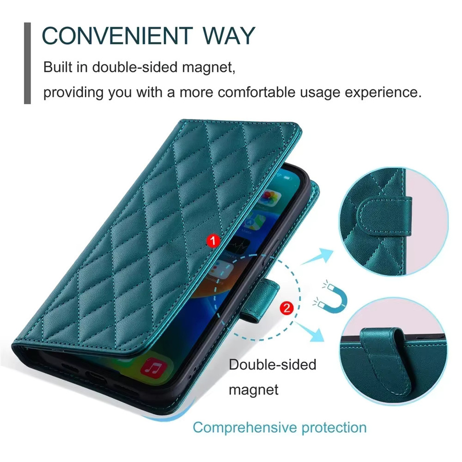 Samsung Lanyard Flip Leder Book Case Wallet Cover für Galaxy A15 A14 A16 A17 A23 A24 A26 A33 A34 A35 A36 A53 A55 A56 A73 in Schwarz - Bild 2