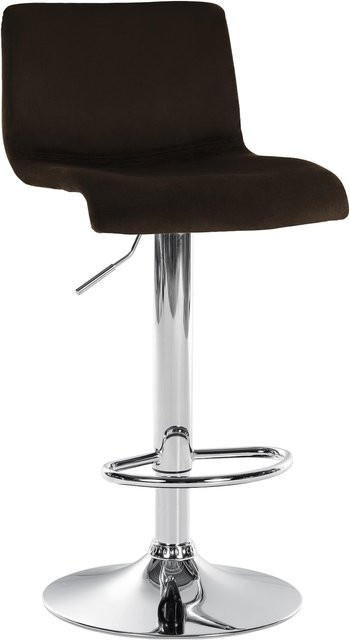 CLP Barhocker Hover höhenverstellbar mit Lehne, gepolsterter Barstuhl mit Samtbezug und drehbarem Metallgestell - Bild 1