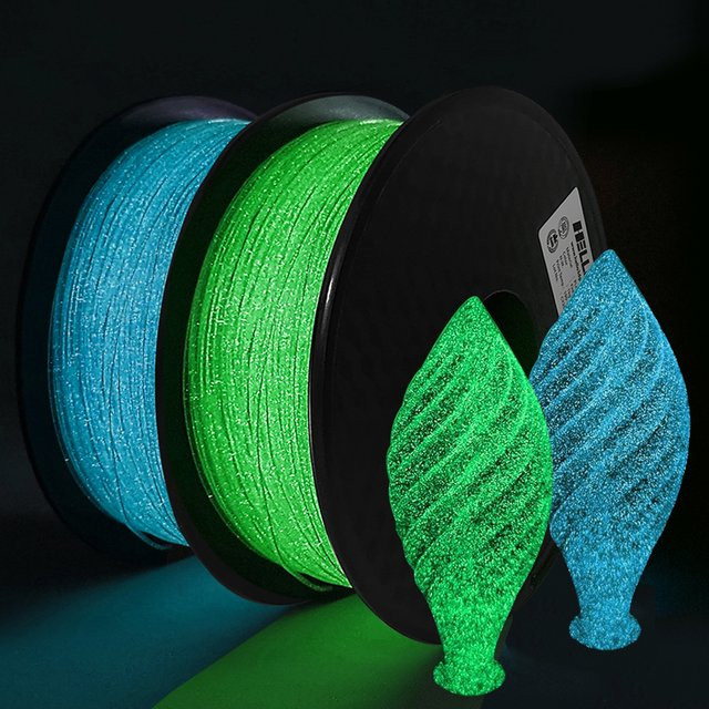 3D Maliang PLA Filament Glow In The Dark Regenbogen Grün Blau Multicolour 1,75 mm - Bild 1