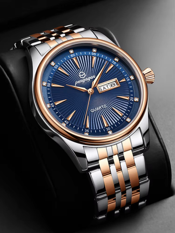 PENGAGAR Armbanduhr, Quarz, Edelstahl, Bicolor, Herren - Bild 7