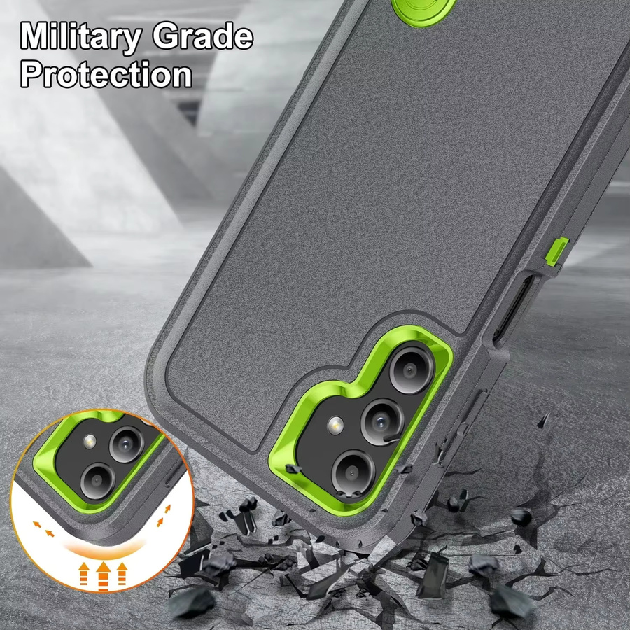 Triple Defense Anti-Drop-Schutzhülle für Samsung Galaxy S25 Edge S24 Ultra S23 FE S22 Plus A56 A54 A53 A36 A14 5G 4G in Rot, Schwarz und Grau - Bild 2