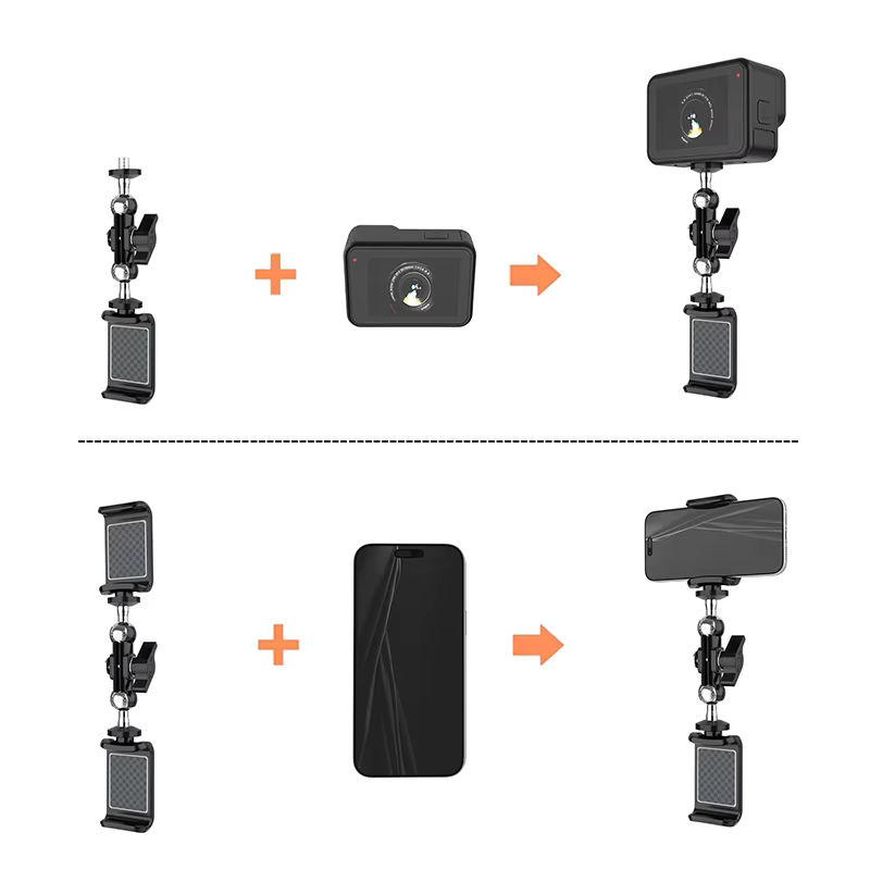 Handy-Zaunhalterung in Schwarz für Smartphones, GoPro, Insta360 und Mevo Start zur Aufnahme von Baseball, Softball und Tennis - Bild 6