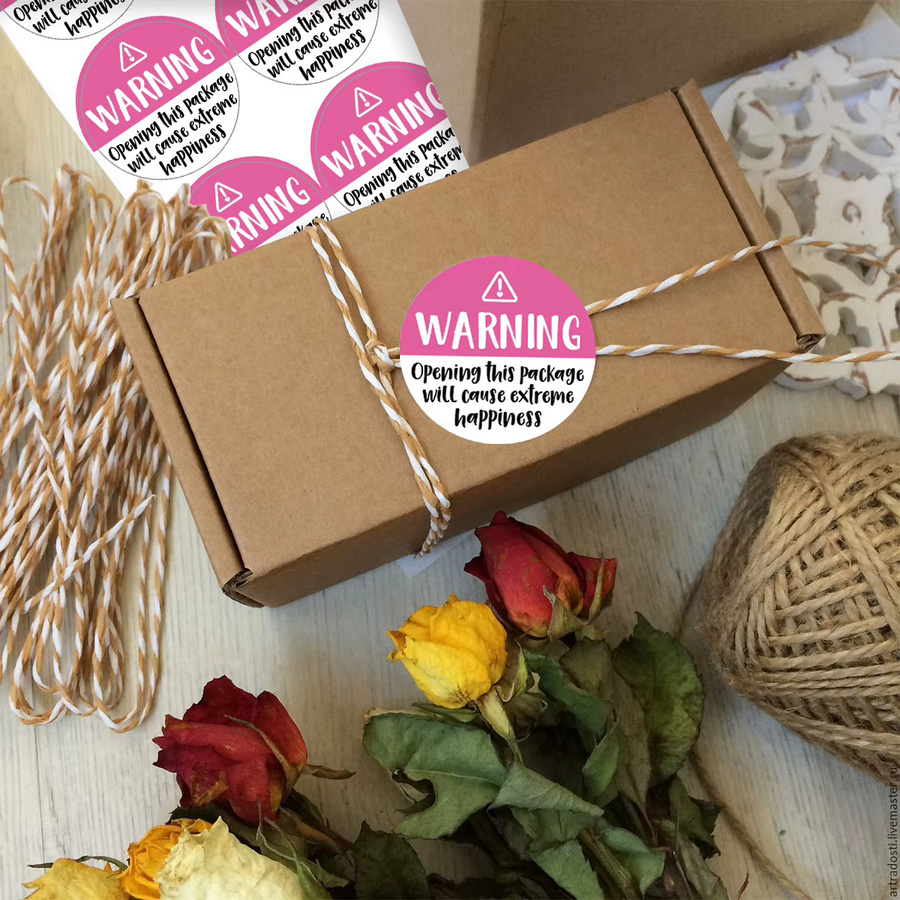 120 Stück Box Seal Aufkleber Pink mit Warnung Öffnen dieses Paket wird extremes Glück verursachen zur Verpackungssiegelung - Bild 2