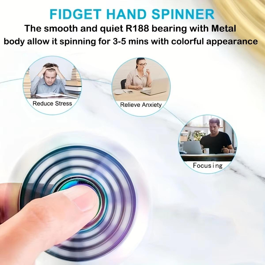 Linyi toy Fidget Spinner Regenbogen Metall - Bild 2