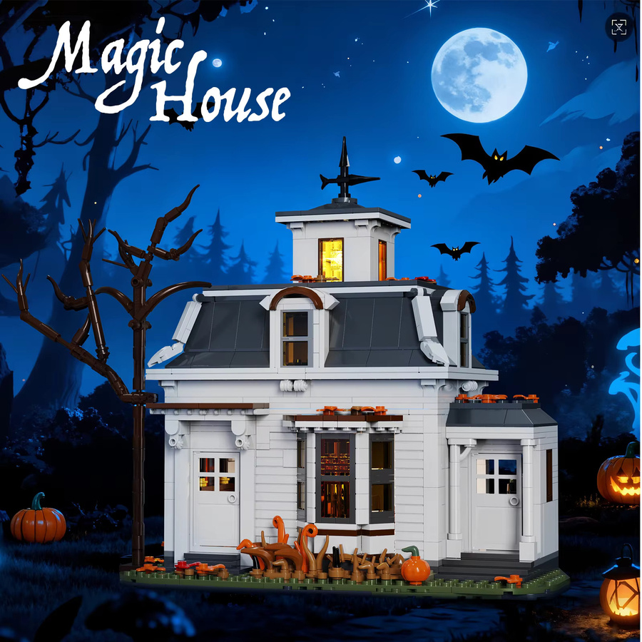 BuildMoc Halloween Magisches Spukhaus-Architekturmodell, Bausteinset, ab 12 Jahren - Bild 5
