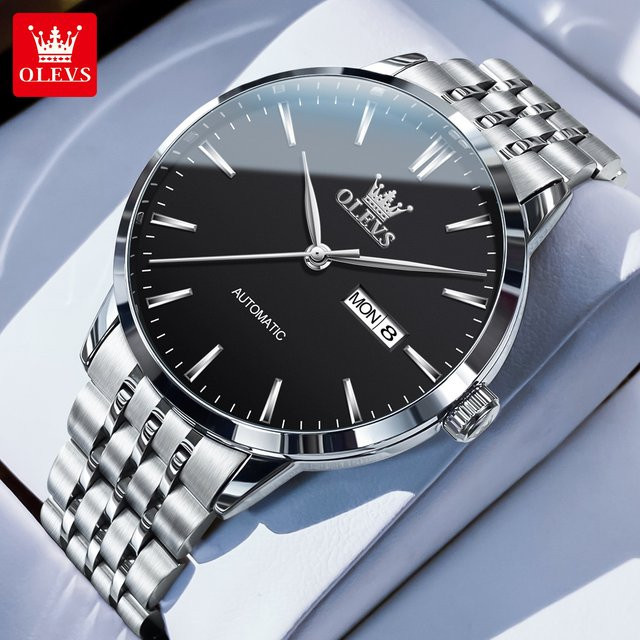 OLEVS Armbanduhr Automatik, Edelstahl, Diamant, Herren - Bild 1