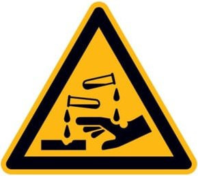 SafetyMarking Warnschild Aluminium in Gelb zur Warnung vor ätzenden Stoffen, Breite: 20 cm - Bild 1