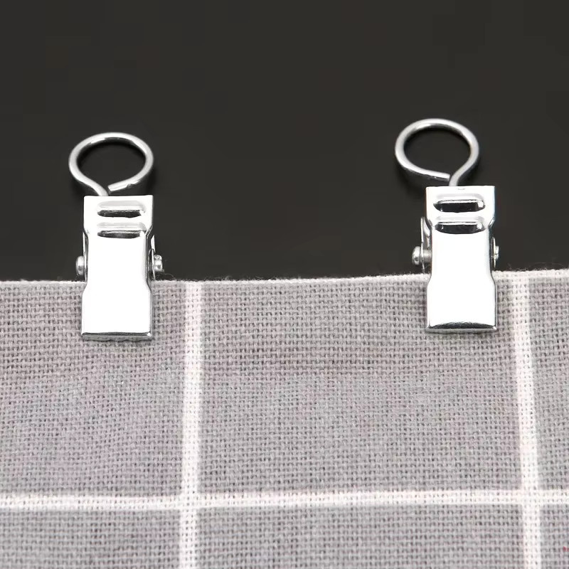 MINIDEAL 10 Stück Metall-Flachhaken-Vorhangklammern in Silber für Wandteppich, Bad und Dusche - Bild 4