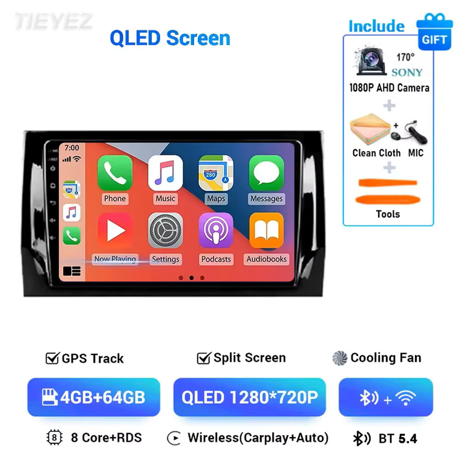 TIEYEZ Android 15 Multimedia Autoradio mit GPS, Wi-Fi, Bluetooth und 4G für Skoda Kodiaq 2016-2021 und Karoq NU7 2016-2021, Schwarz - Bild 6