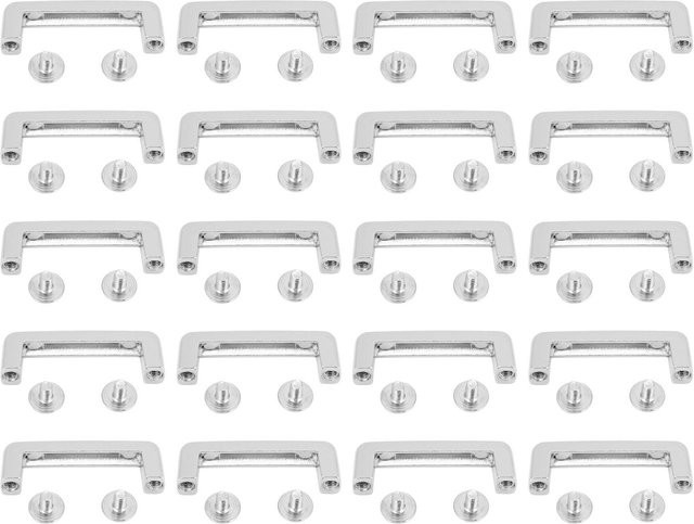 20 Stück D-Ring Verbinder Bogenbrücke Schnalle aus Zinklegierung mit PH Schrauben für Taschen und Geldbörsen, Farbe: Silber/Weiß, B/H/T: 26 x 7 x 6 mm, Marke: DIYelecs - Bild 1
