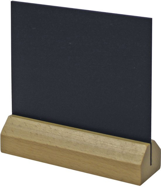 Schneider Tischaufsteller Materialmix in Schwarz mit Kreidetafel, B: 13,8 cm, H: 10,5 cm - Bild 1