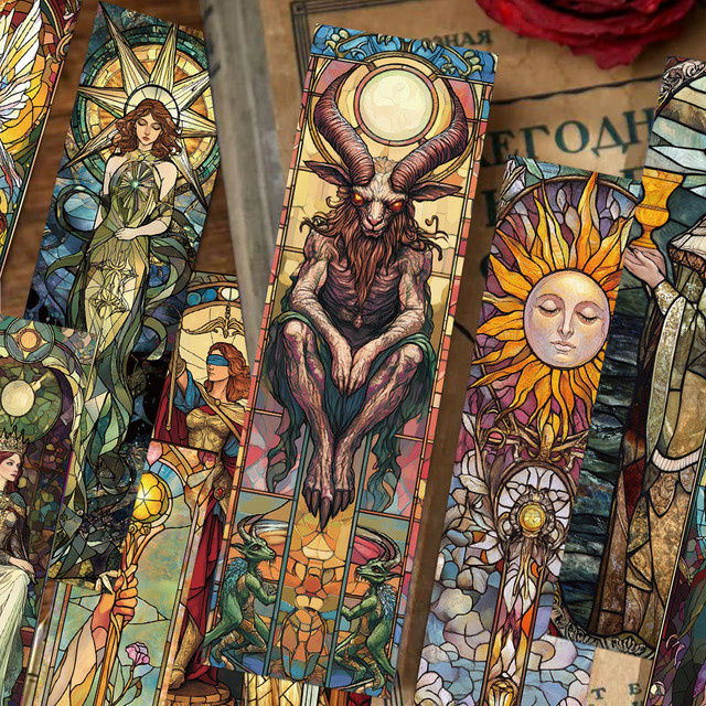 30 Stück dekorative Tarot-Lesezeichen aus Glas in Multicolour für Studenten und Bürobedarf - Bild 1