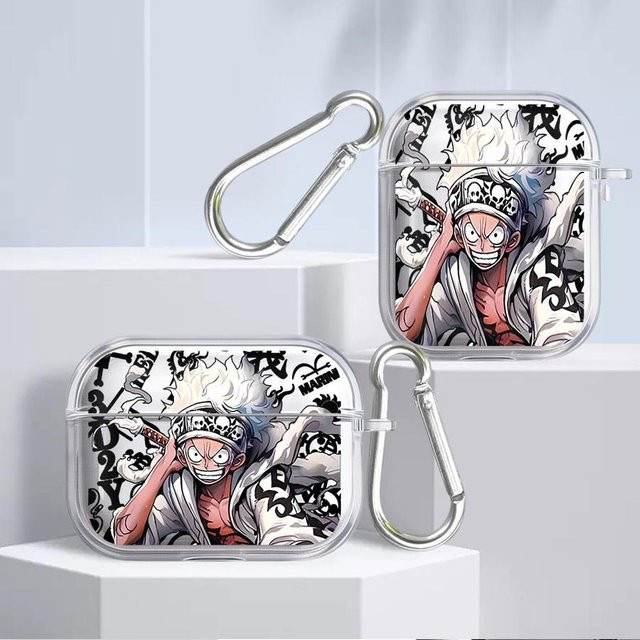 Transparente Kopfhörer-Schutzhülle im Anime One Piece Design für Apple AirPods 3 4 2 Pro 2 Pro Pro3 - Bild 1