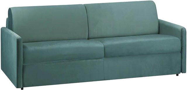Vente-unique Schlafsofa Calife in Smaragdgrün mit Samtbezug, Breite: 190 cm - Bild 1