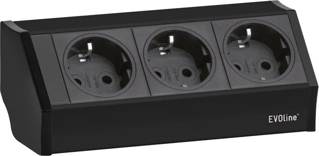 EVOline V-Dock 3-Fach Schuko Steckdosenelement Schwarz 3.600 W - Bild 1