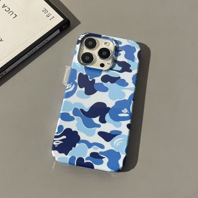 Stoßfeste TPU-Handyhülle im Tarnmuster für iPhone Modelle in Blau - Bild 1