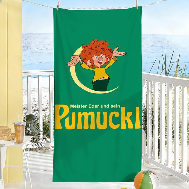 Beau Maison Handtuch Eder und Pumuckl, weiß/grün, B/H: 40 x 70 cm, schnelltrocknend - Bild 1