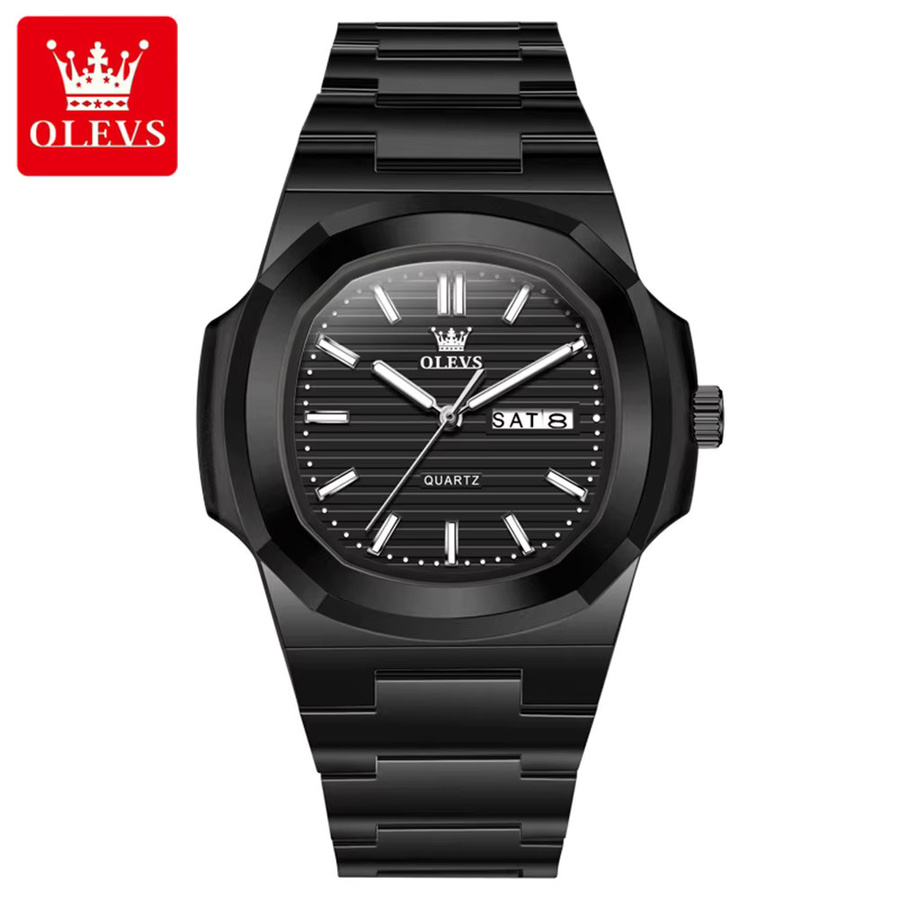 OLEVS Armbanduhr Quarz, Edelstahl, Roségold, Schwarz, Herren - Bild 6