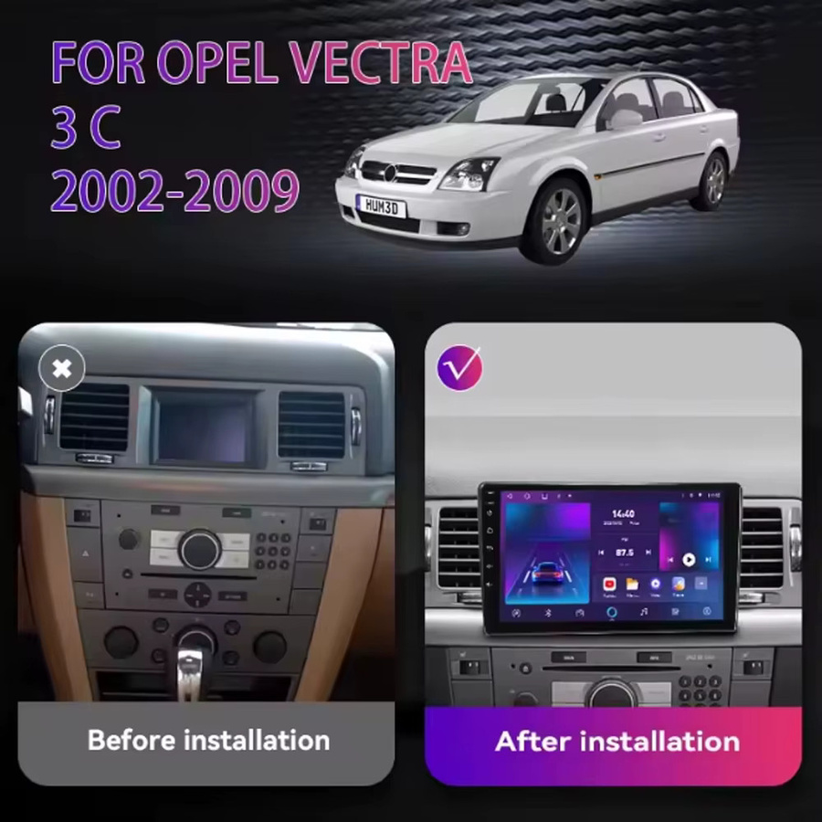 TIEYEZ Android 16 Autoradio für Opel Vectra C 2002-2008 mit Carplay, GPS, WIFI, 4G und Bluetooth in Schwarz - Bild 3