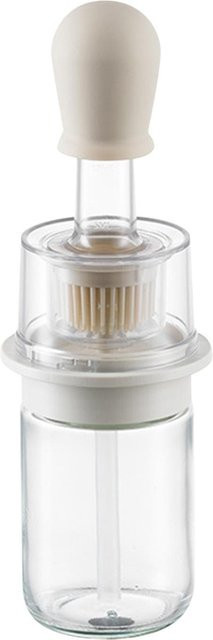 CosyHome 2 in 1 Ölspenderflasche aus Glas mit Silikonpinsel, Hitzebeständig, Weiß - Bild 1