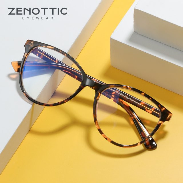 ZENOTTIC Cat Eye Computer Gaming Brille, Vollrand, Braun, Damen - Bild 1