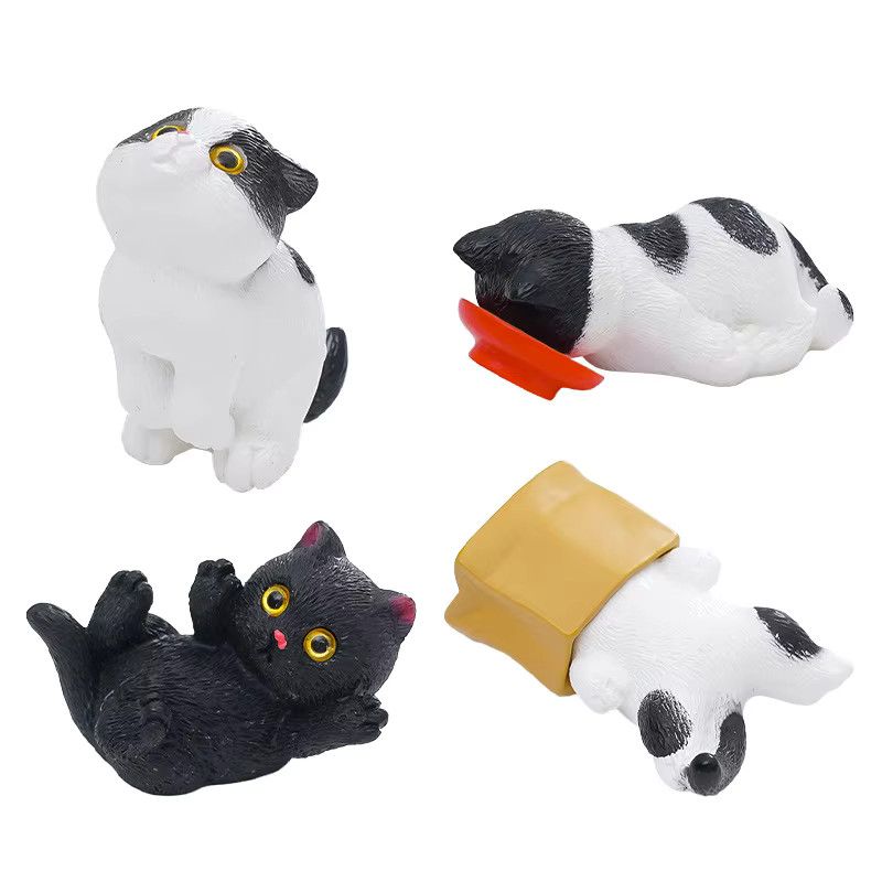 4er Set MOVING FOREST Katzen Miniaturfiguren aus Harz für Bonsai und Fairy Garden Dekoration - Bild 2