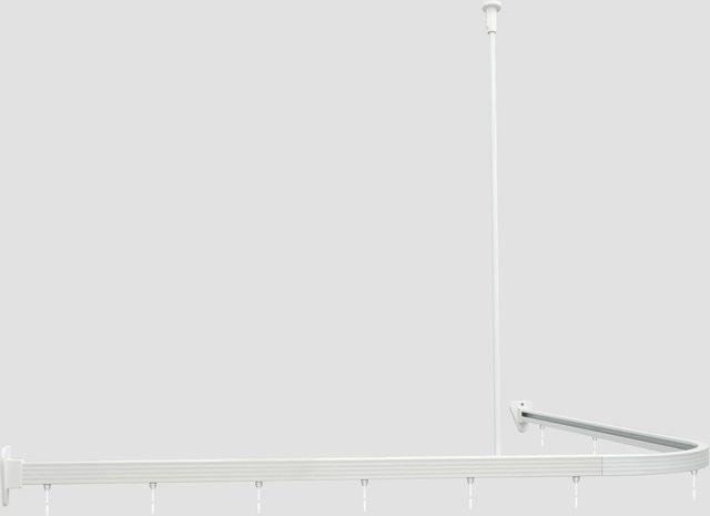 Euroshowers Profi L-förmiges Duschstangen-Set aus Aluminium in Weiß, B/T: 90 x 90 cm - Bild 1