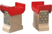 BRIO World Brückenfundament für die Bahn aus Holz in Braun/Rot - Bild 1