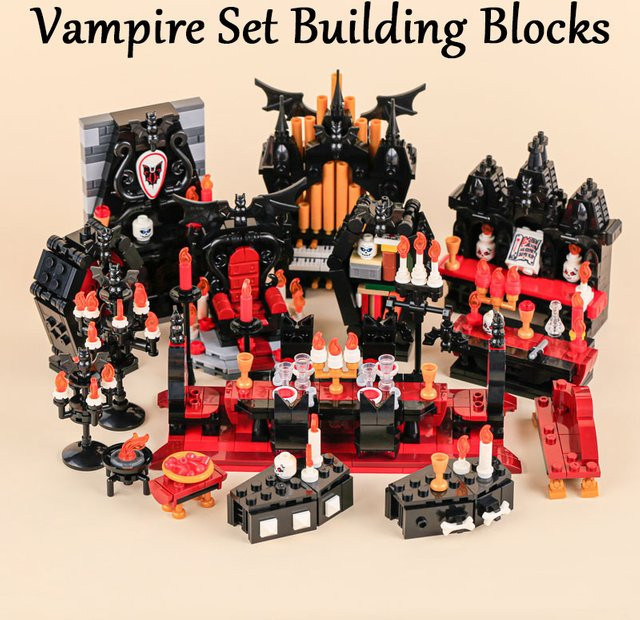 MOC Halloween Vampir Thron Schloss Gebäude, Bausatz, Fantasy - Bild 1