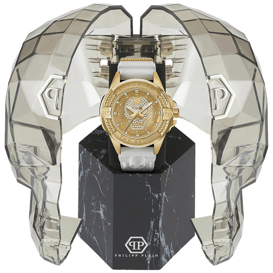 Philipp Plein Armbanduhr Der Totenkopf, Quarz, Edelstahl, Gold, 44 mm, Herren - Bild 3