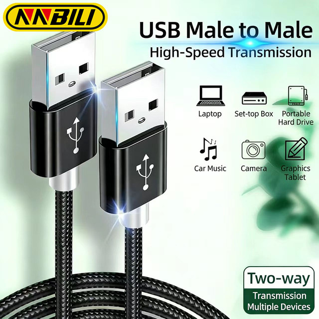 NNBILI USB A zu USB A Verlängerungskabel für Festplatten, Webcams und Kameras - Bild 1