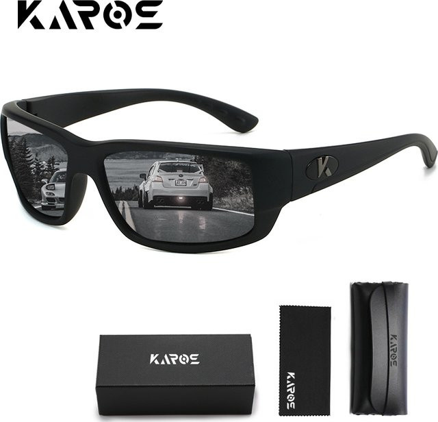 KAROS YZ2028 Sportsonnenbrille, Vollrand, Kunststoff, Schwarz, Unisex, polarisiert - Bild 1