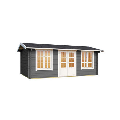 Lasita Blockbohlenhaus Pembrokeshire Gartenhaus mit Satteldach in Grau, B/H/T: 540 x 239,4 x 345,8 cm - Bild 3