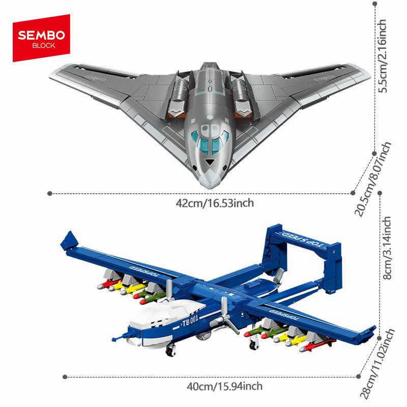 SEMBO BLOCK Militärflugzeuge Montage Bausteine Jäger Bausatz 3-6 Jahre - Bild 2