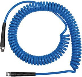 Riegler Spiralschlauch aus gewebeverstärktem PU mit Verschraubung, Blau, G 3/8, Durchmesser: 12 x 8 mm, Länge: 6,0 m, SP12600PUGV - Bild 1