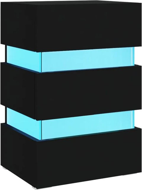 vidaXL LED-Nachttisch in Schwarz mit USB-Ladeport und Unterbettbeleuchtung, B/T/H: 45 x 35 x 67 cm - Bild 1