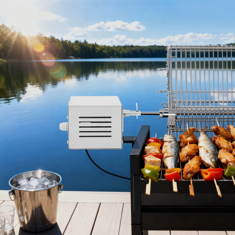 Elektrischer Rotisserie-Motor aus Edelstahl in Silber für BBQ-Grills mit 25 W Leistung - Bild 2