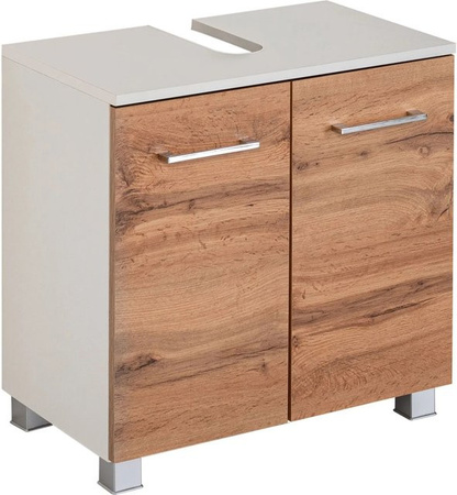 Held Möbel Waschbeckenunterschrank Molina Badezimmer Wotaneiche-Weiß Breite: 60 cm