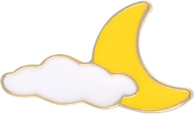 Super Six Brosche Emaille, Sonne Mond Wolke Regenbogen, Unisex - Bild 1