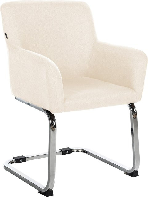 CLP Puka Freischwinger Stuhl mit Polsterung und Edelstahl-Gestell in Beige - Bild 1
