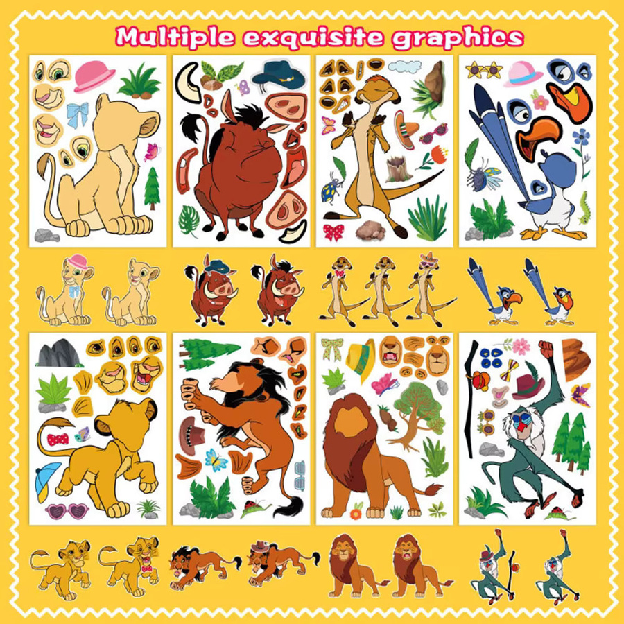 Disney Der König der Löwen Puzzle-Aufkleber, Kinder DIY Zusammenbau-Puzzle-Aufkleber - Bild 2