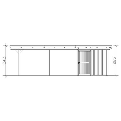 Skan Holz Carport Emsland mit EPDM Dachbahn und Abstellraum in Nussbaum Braun, B/T: 404 x 846 cm, Firsthöhe: 242 cm - Bild 4