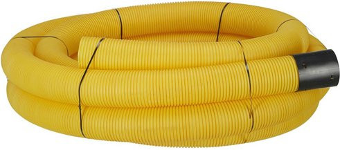 ACO Wellrohr aus Polyvinylchlorid in Gelb, Durchmesser: 100 mm, Länge: 1000 cm - Bild 1