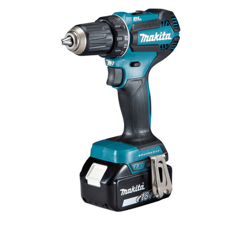 Makita Akku-Bohrschrauber-Set DDF485RFJ 18V mit 2 Akkus und Ladegerät im MAKPAC, Schwarz-Blau-Petrol - Bild 4