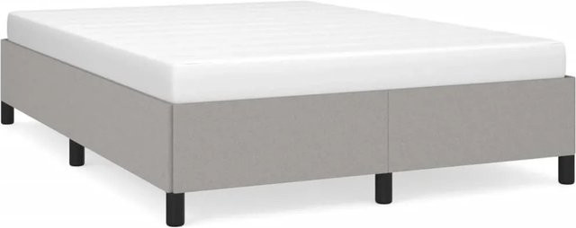vidaXL Bettgestell gepolstert Hellgrau Stoff B/T/H: 140 x 190 x 35 cm - Bild 1