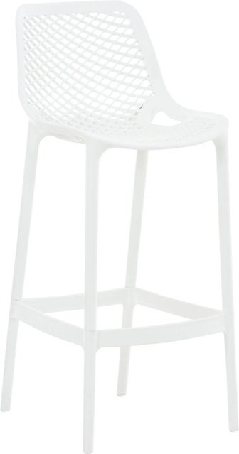 DELUKE Barhocker LORL Modern Weiß Kunststoff mit Lehne und Wabenmuster H: 105 cm, B: 45 cm, T: 53 cm - Bild 1